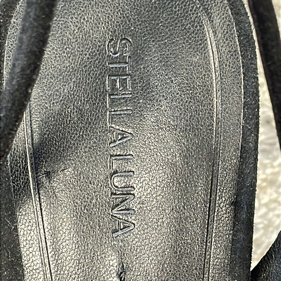 New Stella Luna Silver Glitter Cap Toe Sling Back Heels Black Sz 36 - Picture 5 of 14